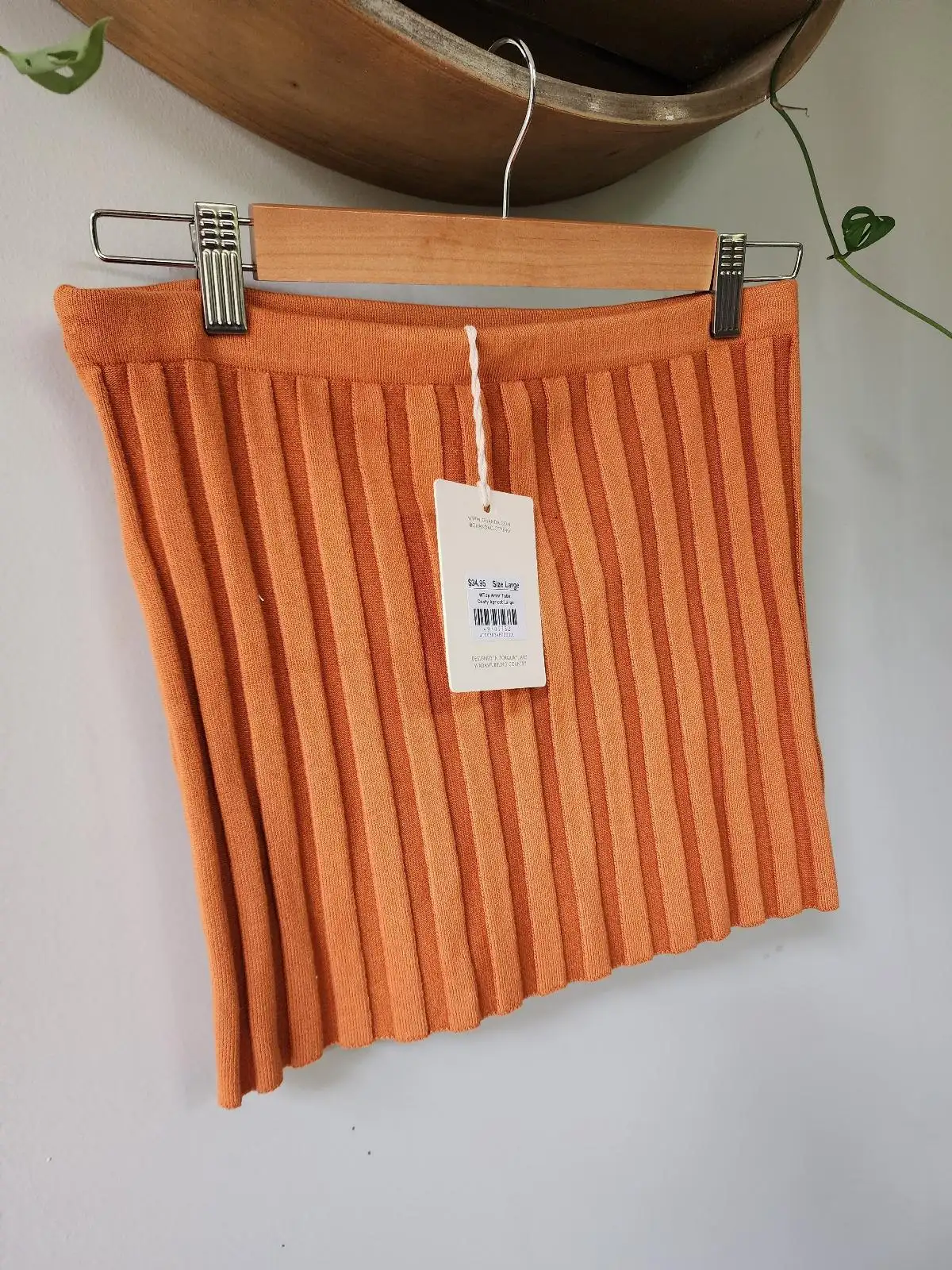 Ghanda NWT Dusty Apricot Orange Amar Ribbed Knit Strapless Tube Top Size L 12 14 – photo 3
