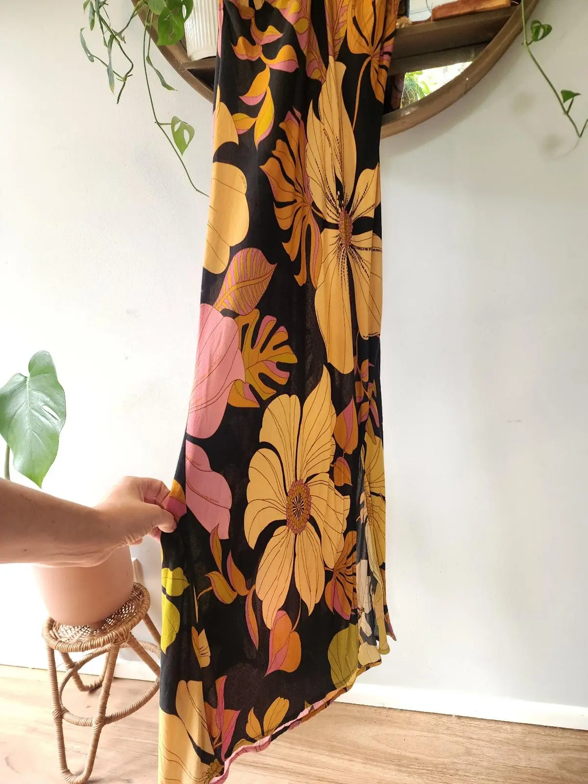 Nine Lives Bazaar Retro Floral Maxi Dress Size 10 - 12 70s Boho Resort – photo 2