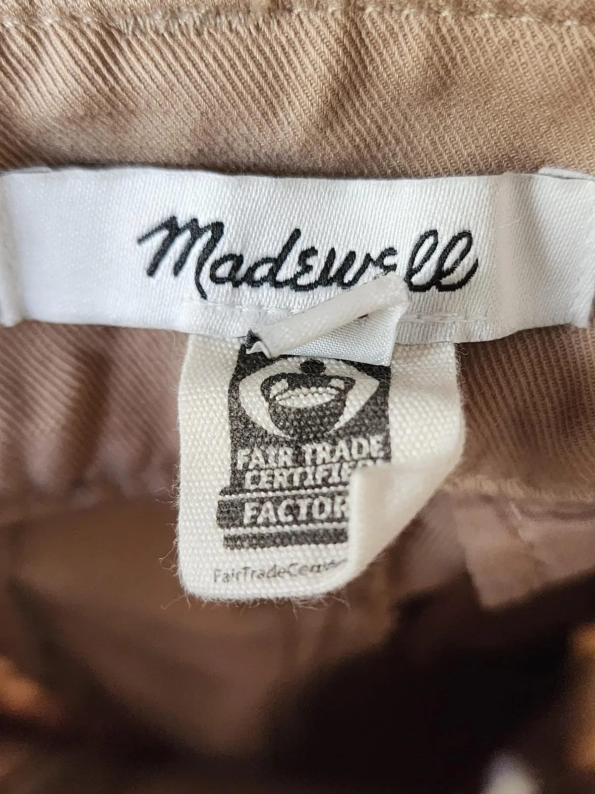 MADEWELL High-Rise Wide-Leg Pleated Chino Cotton Fair Trade Pants in Tan / Khaki – photo 9