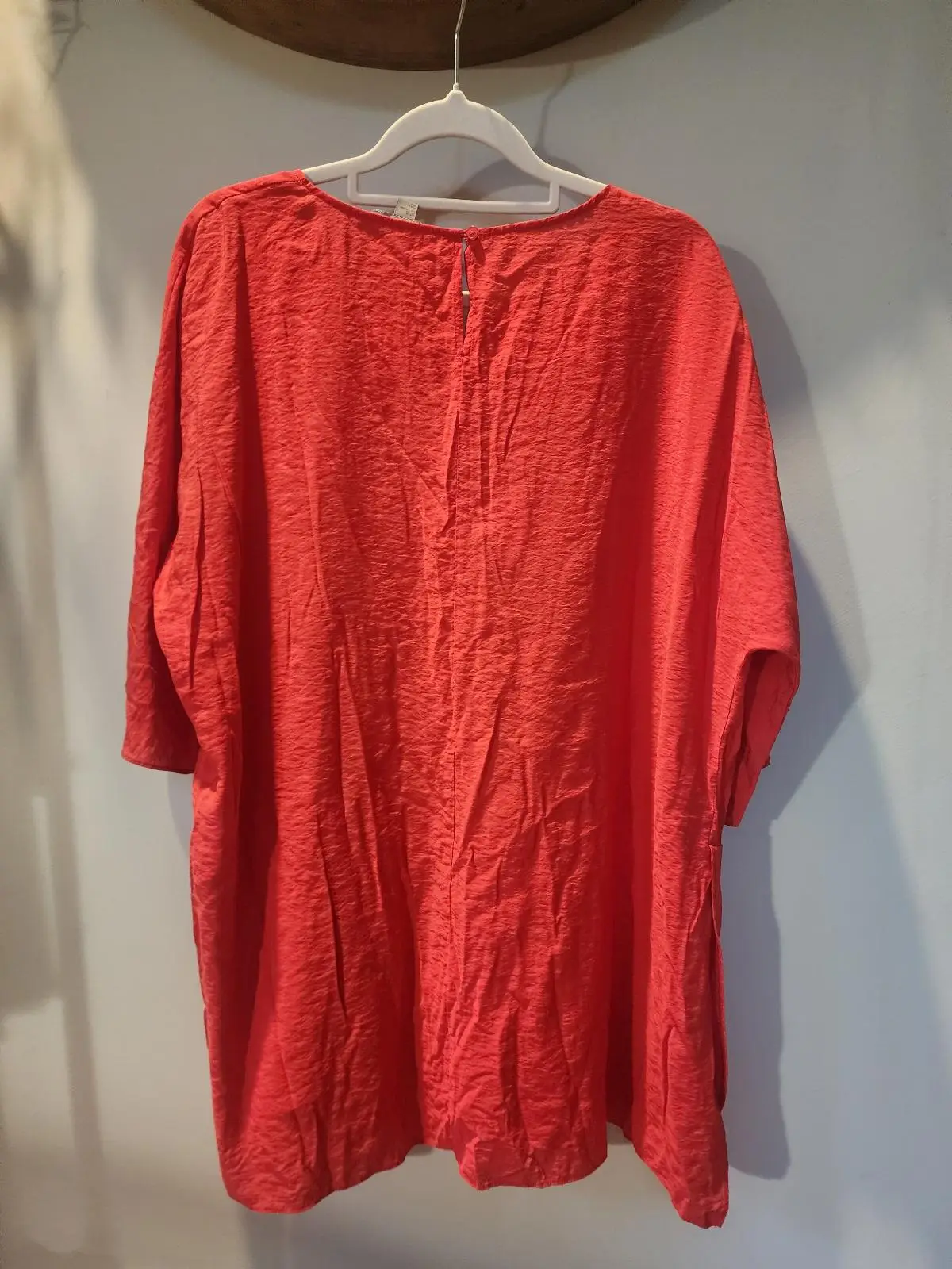 COS Oversized Textured Tunic Blouse | Coral Red Peplum Top AU 14 – photo 7