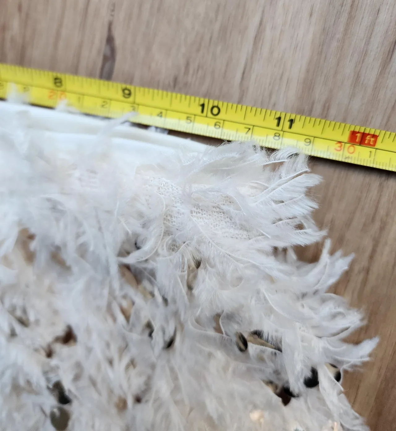 Target Kids Cream Faux Feather & Sequin Mini Skirt | Size 8 Tweens Party Coquett – photo 6