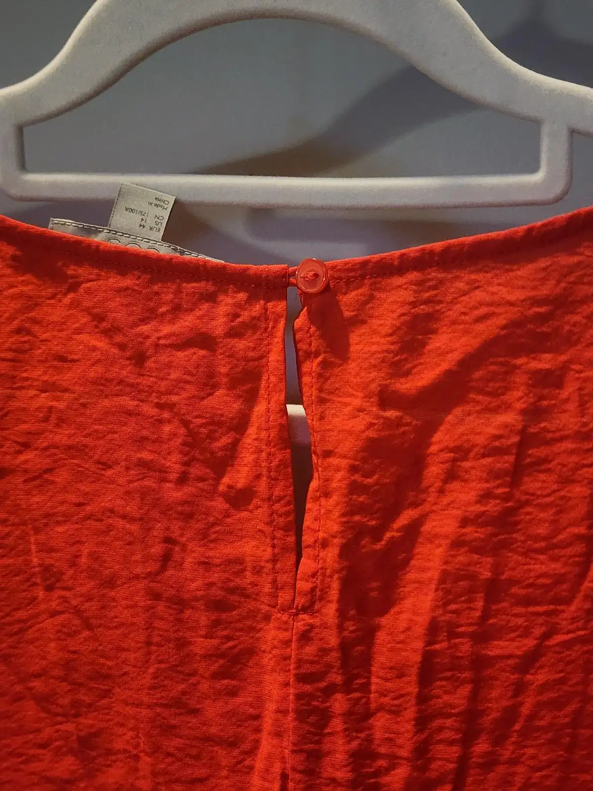 COS Oversized Textured Tunic Blouse | Coral Red Peplum Top AU 14 – photo 9