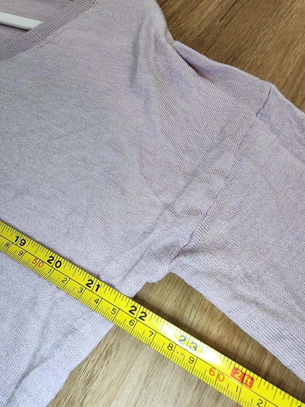 MNG V-Neck Cashmere Blend Sweater Size S Lilac Pastel Knit Jumper Clean Girl – photo 7