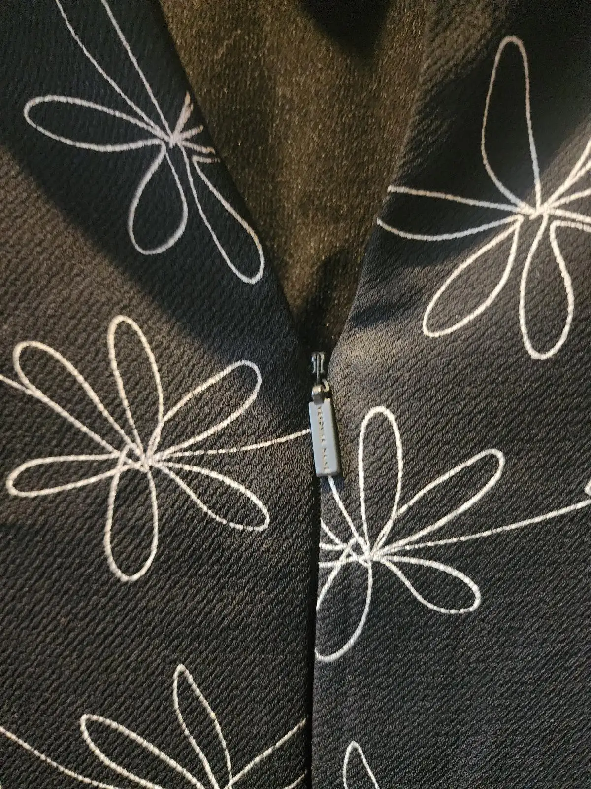 Veronika Maine Black White Floral Midi Dress Size 6 Designer Corporate Core Work – photo 3