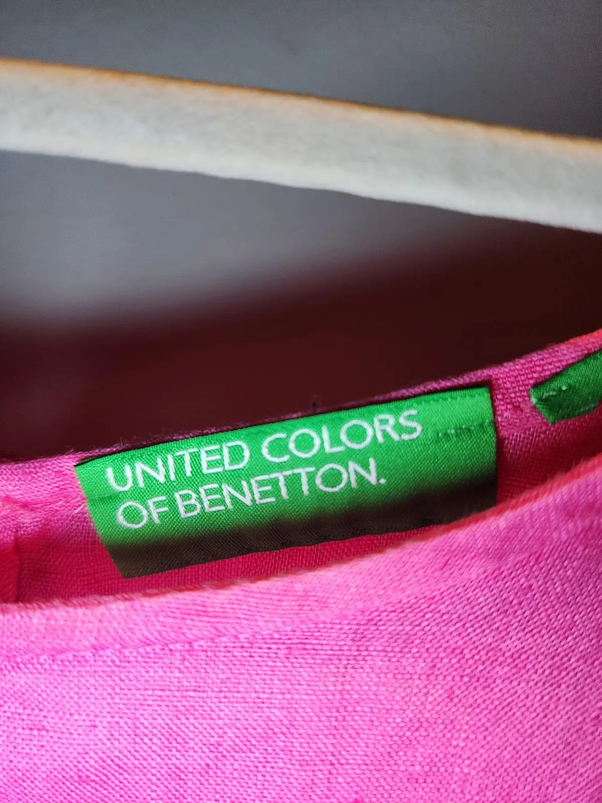 United Colors of Benetton Hot Pink 100% Pure Linen Sleeveless Tank Top Size L 12 – photo 3