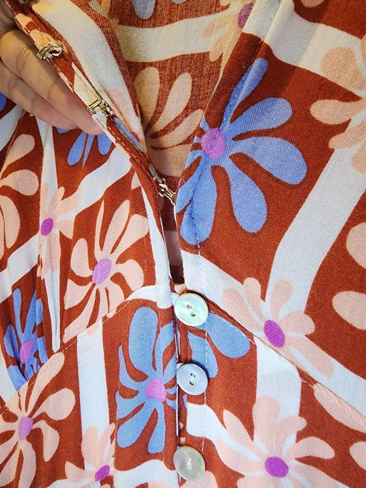 IRIS MAXI Rust Floral Maxi Dress Size 18 Plus Size 70s Resort Coastal Boho – photo 2