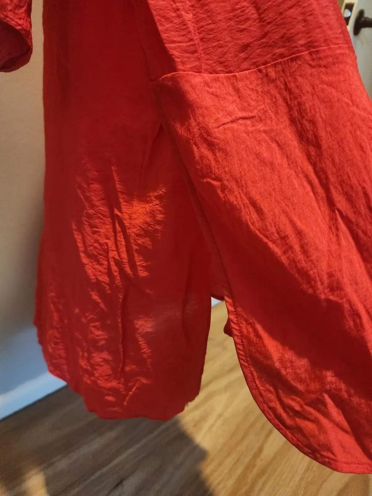 COS Oversized Textured Tunic Blouse | Coral Red Peplum Top AU 14 – photo 4