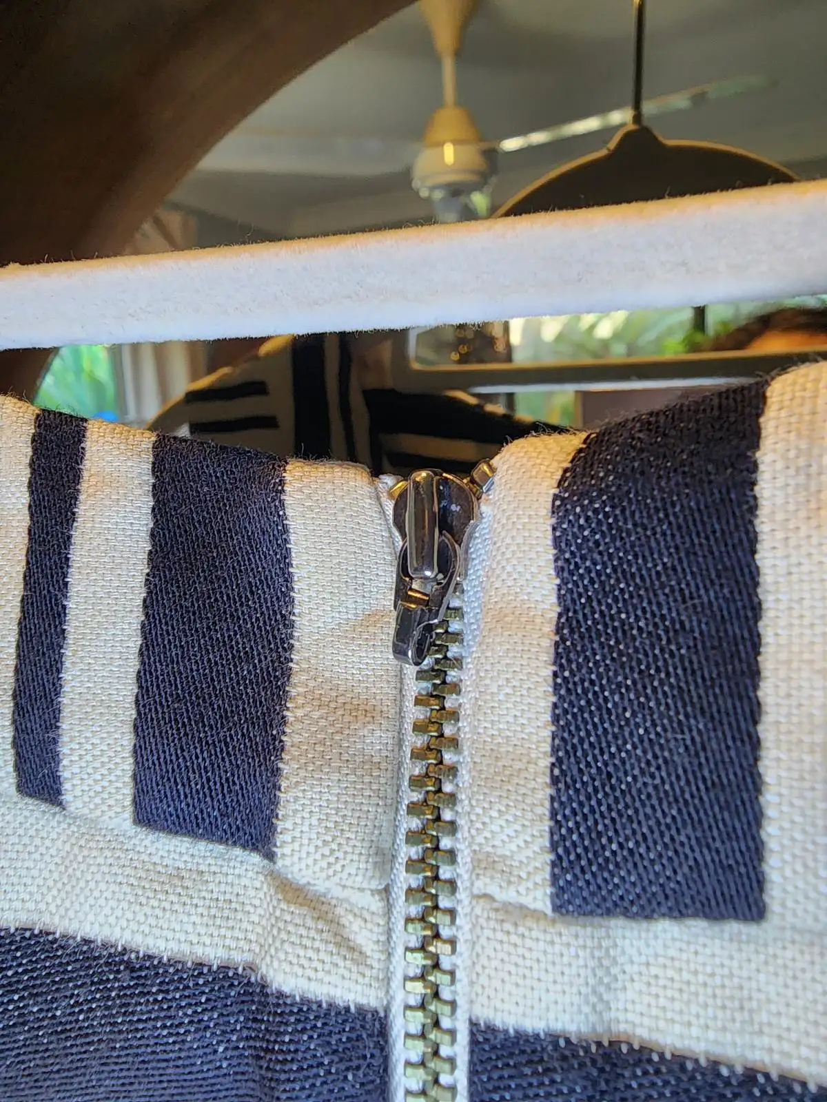 CUE Linen Cotton Striped Dress Size10 Monochrome Nautical Corporate Old Money – photo 7