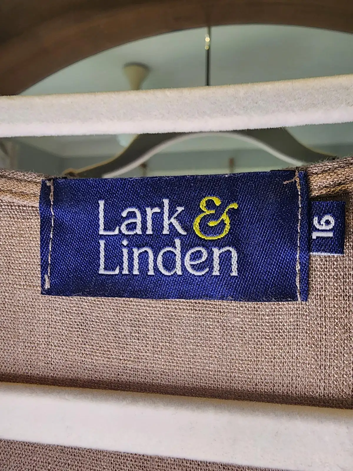 Lark & Linden Taupe Linen Blend Asymmetric Panel Midi Dress Size 16 Lagenlook – photo 3