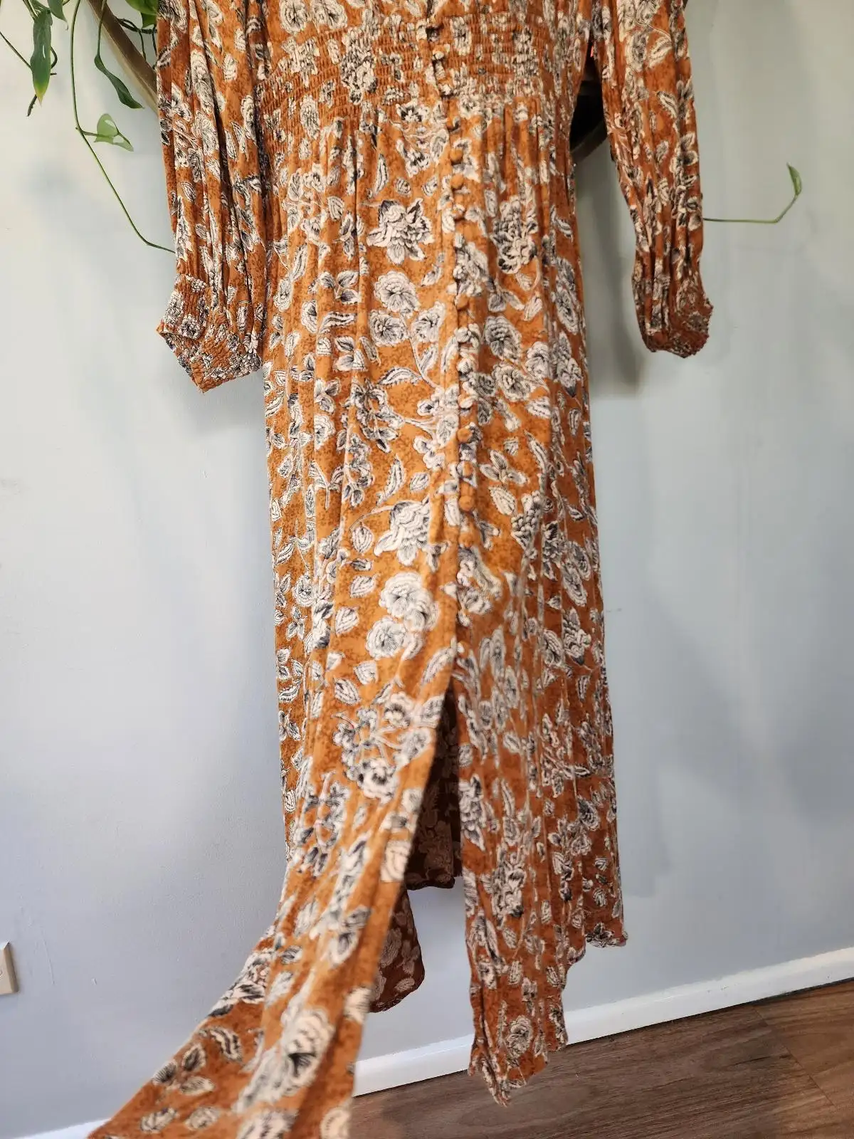 Talisman Rust Terracotta Floral Coastal Cowgirl Festival Earthy Boho Maxi Dress – photo 3