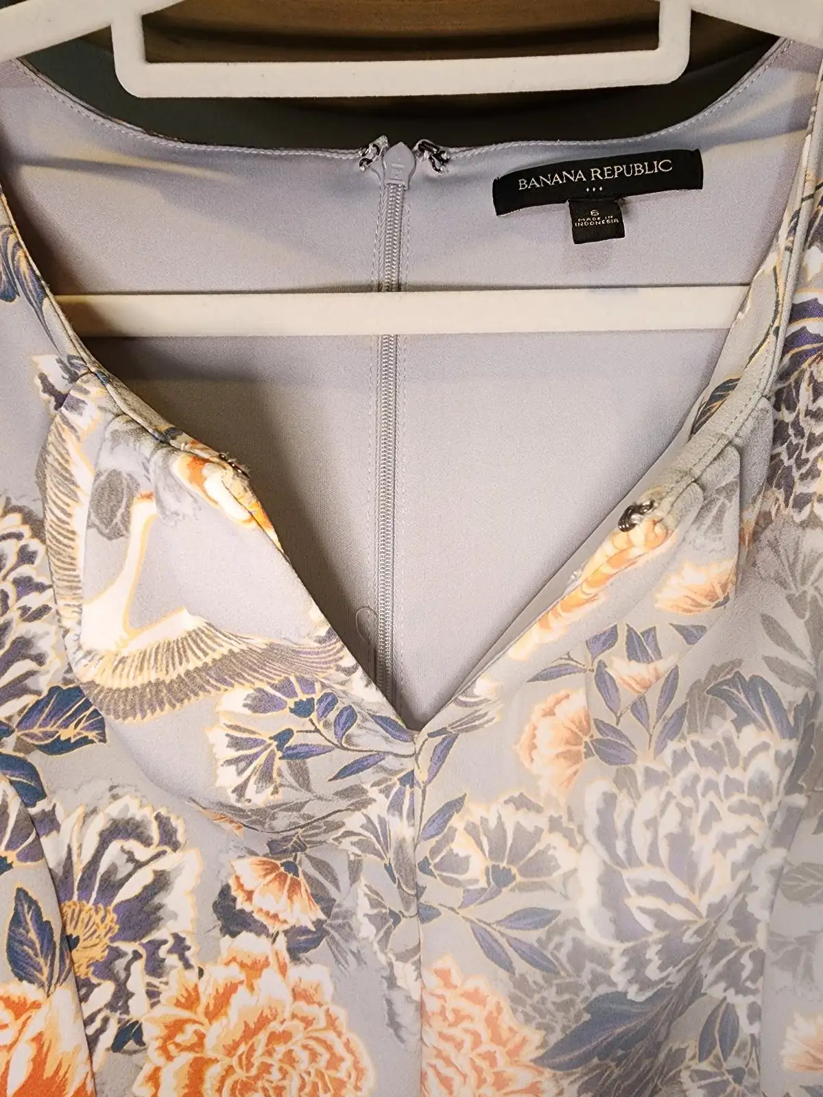 Banana Republic Oriental Keyhole Floral Crane Peony Dress Size 6 AU 10 Races Wed – photo 4