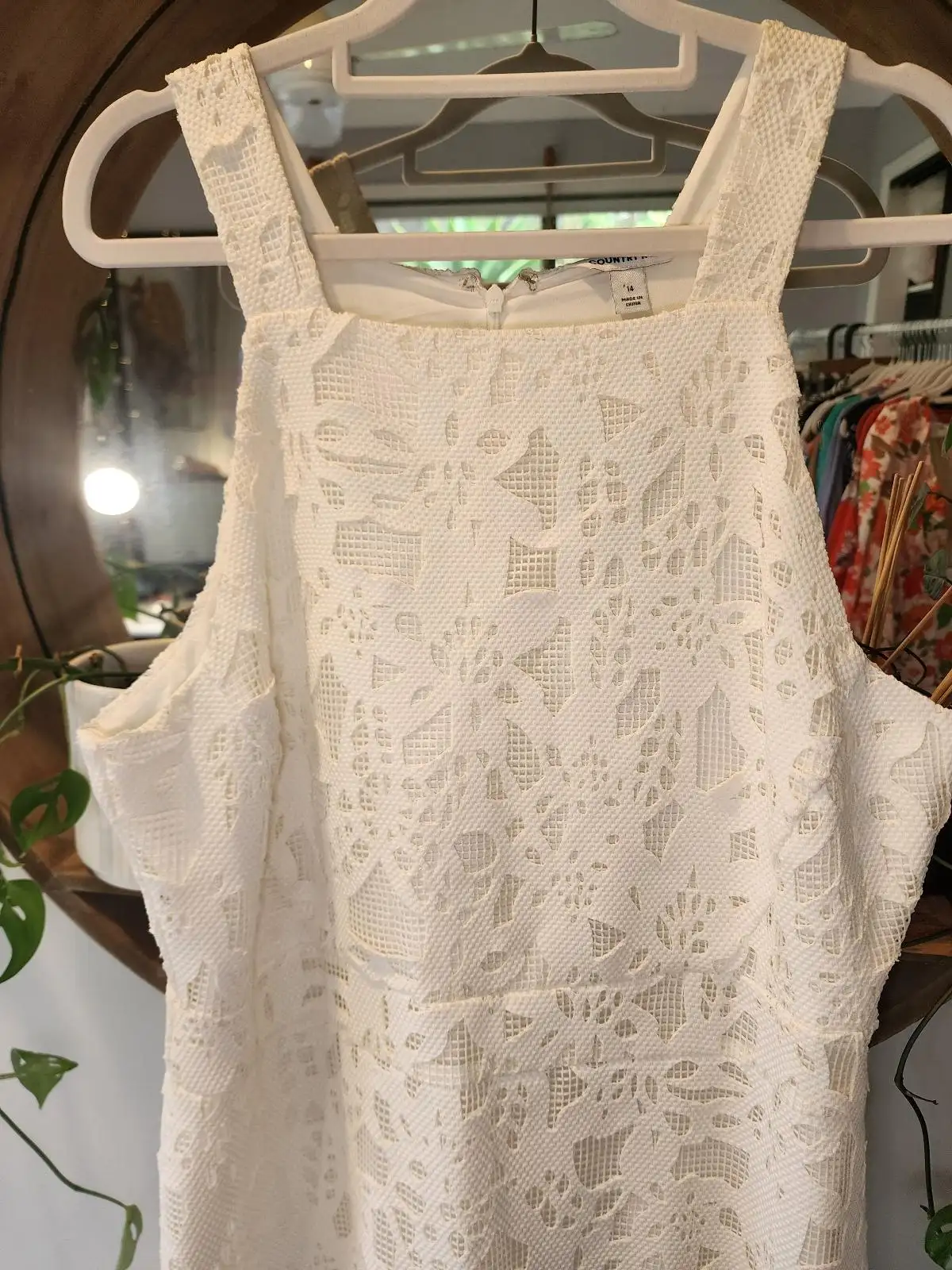 Country Road Cream White Lace Romantic Elegance Midi Dress Size 14 Bridal Cockta – photo 5