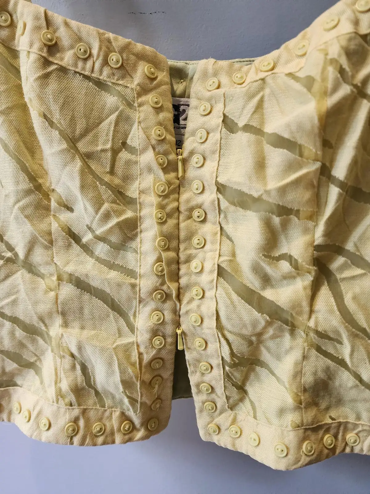G2 Design by George Gross Dopamine Dressing Lime Yellow Burnout Corset Top 12 Y2 – photo 2
