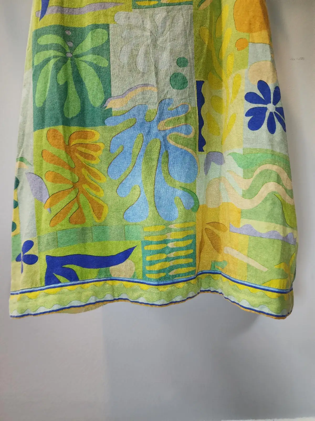 Nine Lives Bazaar Green Yellow Abstract Botanical Matisse Print Cami Slip Dress – photo 2