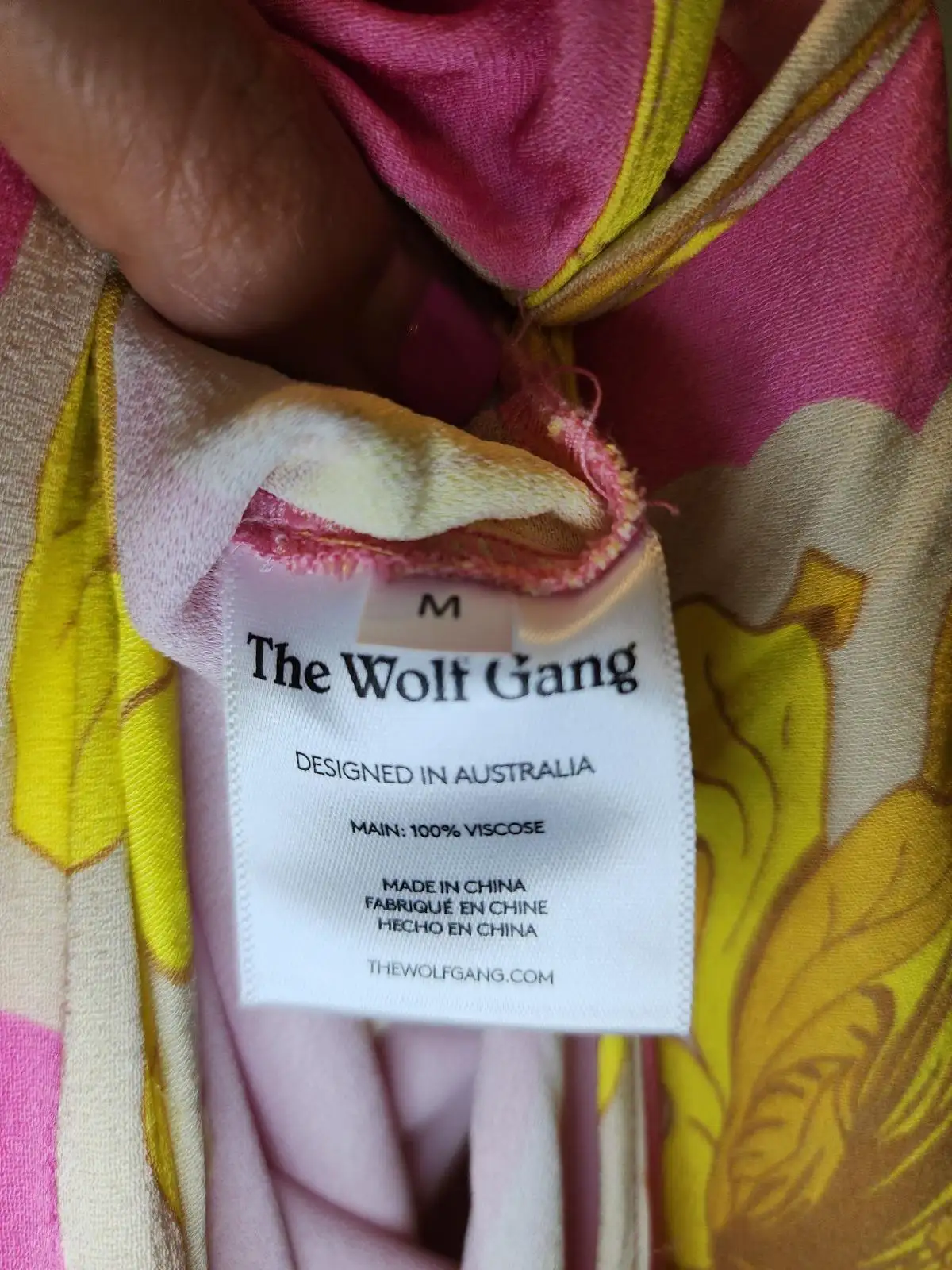 The Wolf Gang "Magda" Dahlia Floral Wide-Leg Split Tropical Resortwear Pants M – photo 8