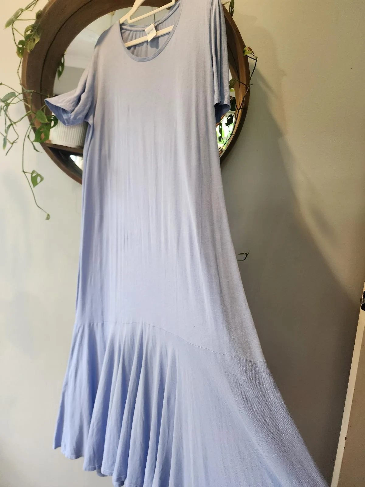 KOWTOW Periwinkle Blue Organic Cotton Drop Waist Minimalist Maxi Dress Size M – photo 2