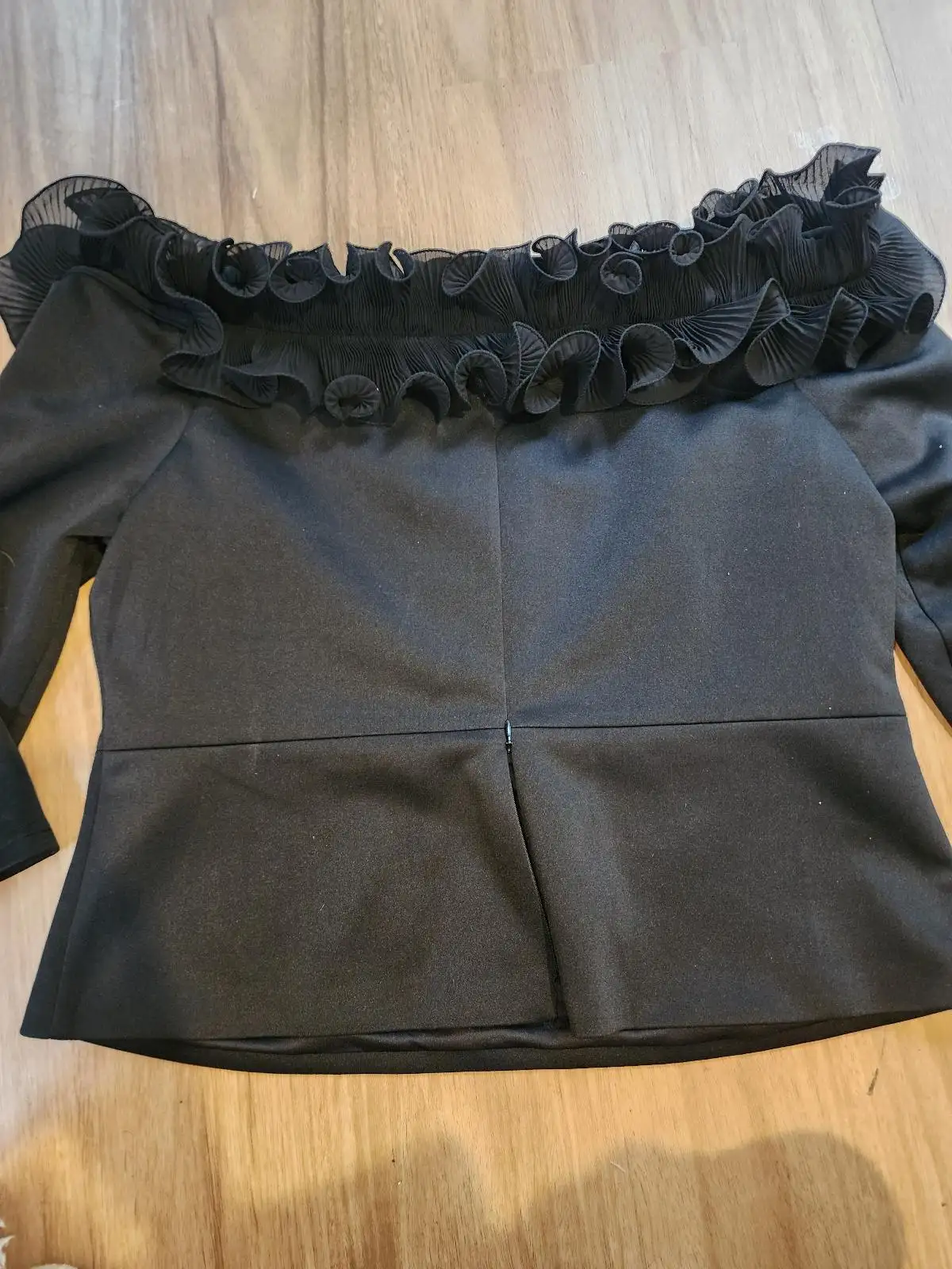 MONTIQUE Plus Size Glam Frill Off Shoulder Top Fits Size 16 18 Black Evening Pep – photo 7