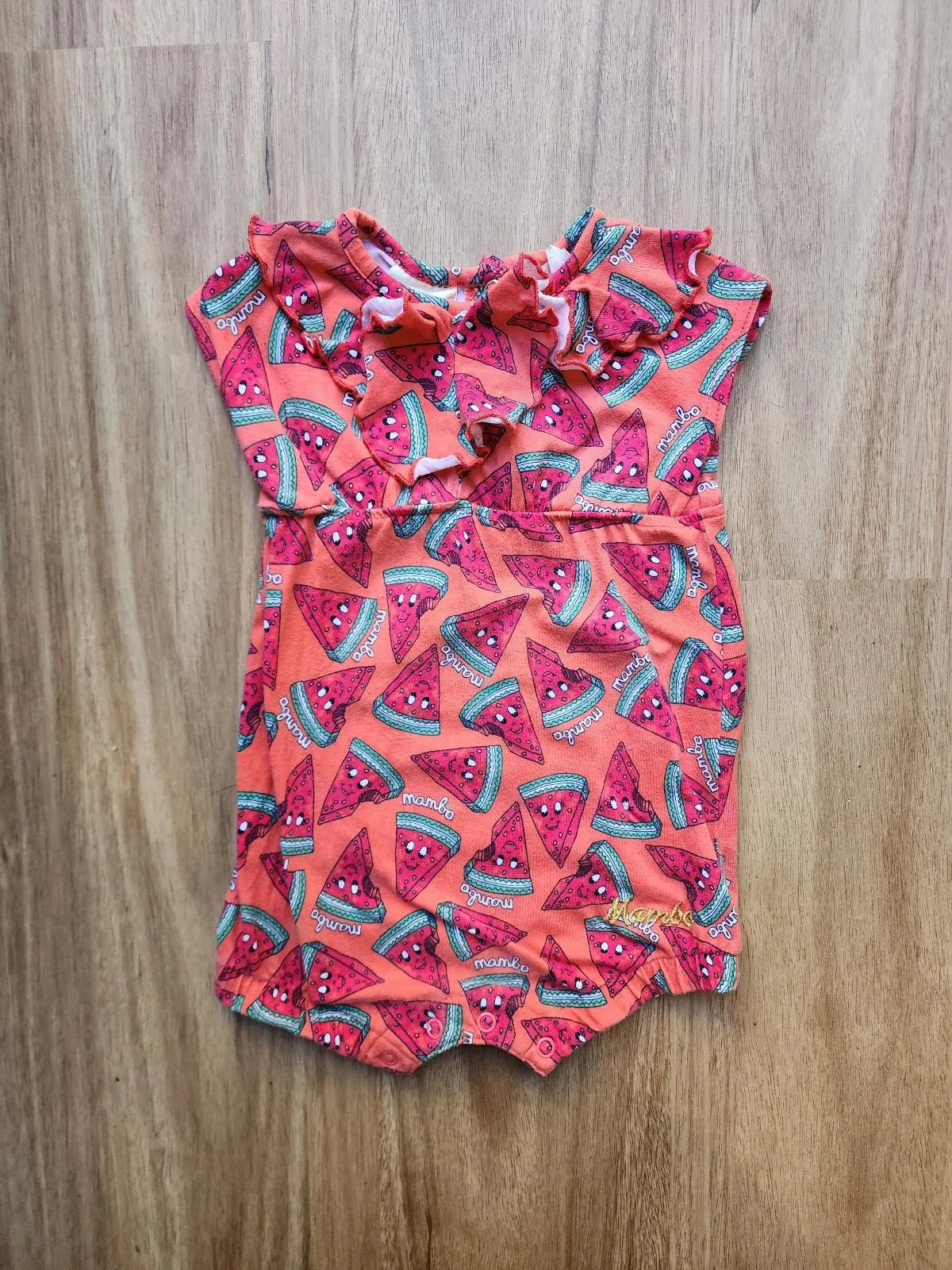 MAMBO Surfwear Watermelon Graphic Retro Print Baby Romper / Playsuit | Size 0

​ — photo 2