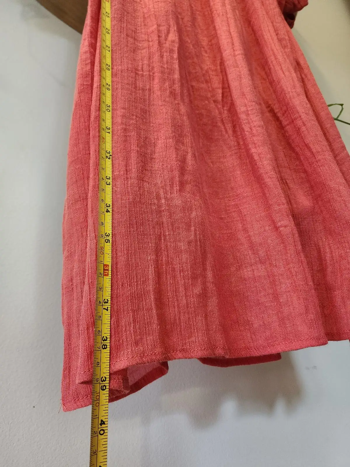 Indigo Rose Coral Pink Crinkle Puff Sleeve Smock Mini Dress Size PXL – photo 7
