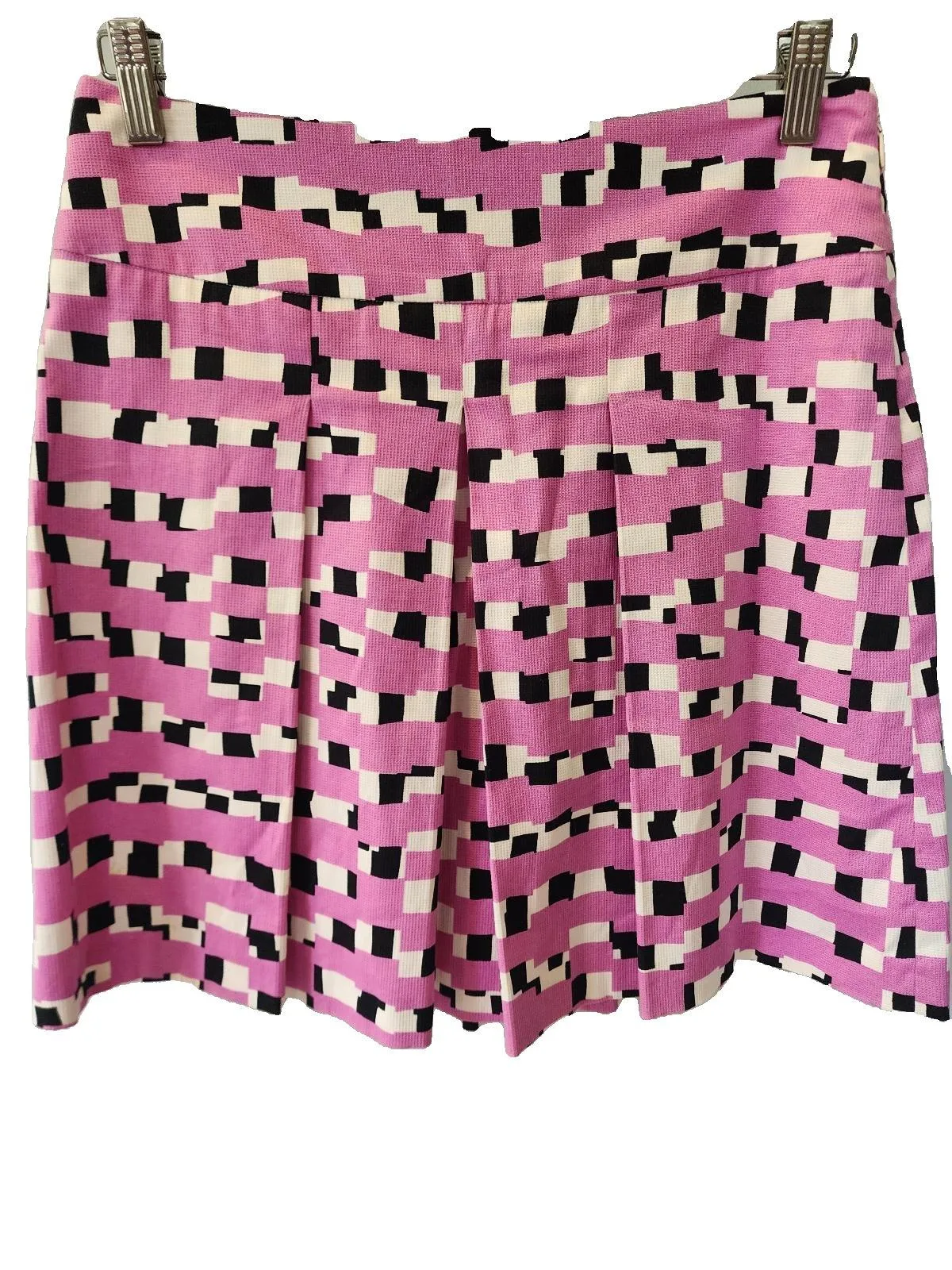 iBLUES Max Mara Geometric Retro Y2K Cotton Pleated Mod Mini Skirt 8-10 — photo 2