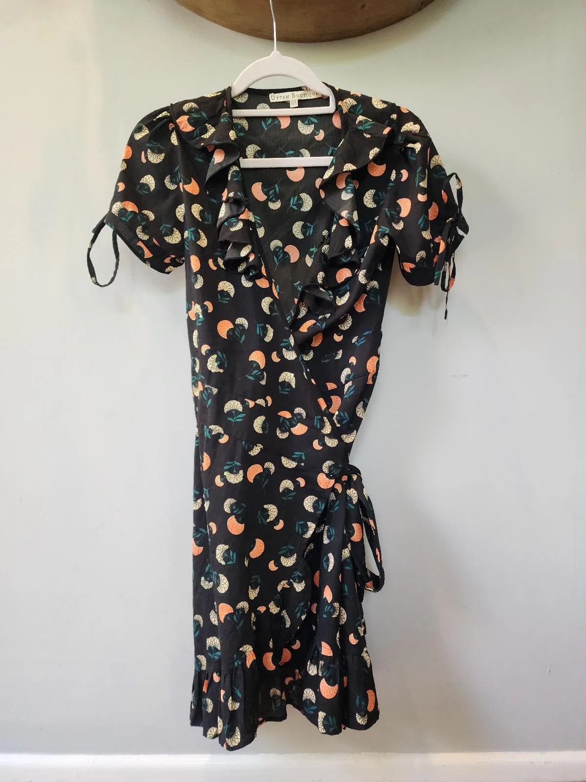 Uttam Boutique Floral Sequined Wrap Dress | Size UK 10 / US 2-4 — photo 2