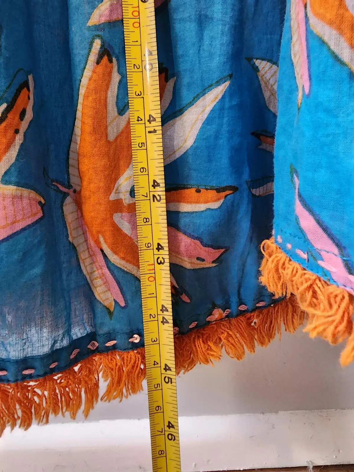 LULALIFE Blue Orange Bird of Paradise Off-Shoulder Midi Dress with Pockets Plus – photo 8