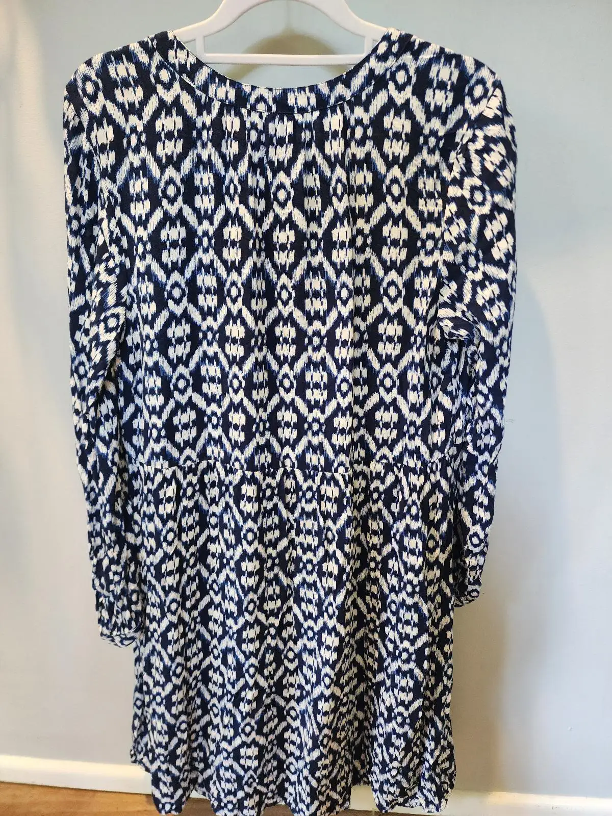 Old Navy Boho Ikat Geometric Tunic Dress | Navy Blue & White Small (AU 8-10) – photo 6