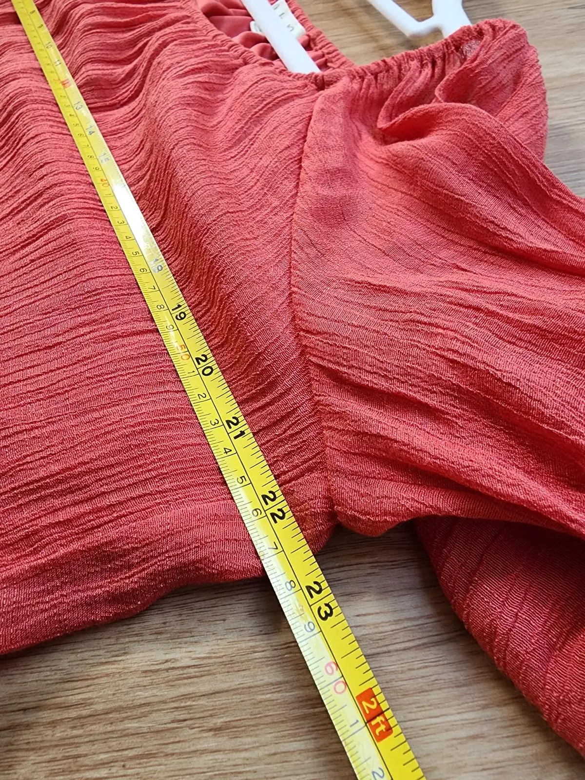 Indigo Rose Coral Pink Crinkle Puff Sleeve Smock Mini Dress Size PXL – photo 8