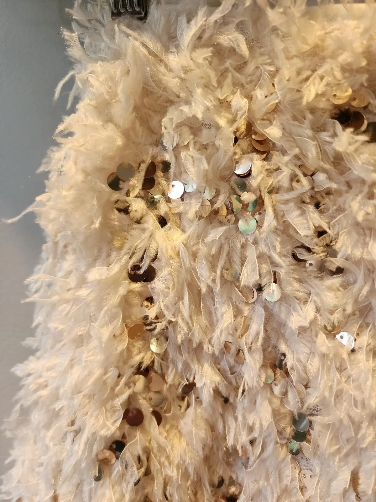 Target Kids Cream Faux Feather & Sequin Mini Skirt | Size 8 Tweens Party Coquett – photo 2