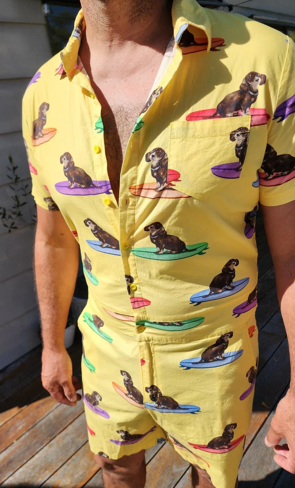 LUCID Apparel RARE Surfing Dachshund Festival Short Sleeve Romper / Doof Suit — photo 6