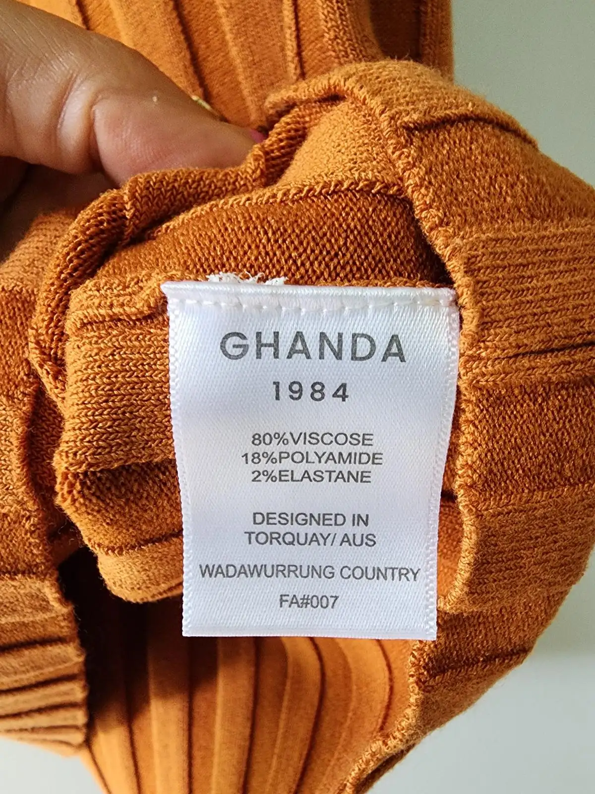 Ghanda NWT Dusty Apricot Orange Amar Ribbed Knit Strapless Tube Top Size L 12 14 – photo 4
