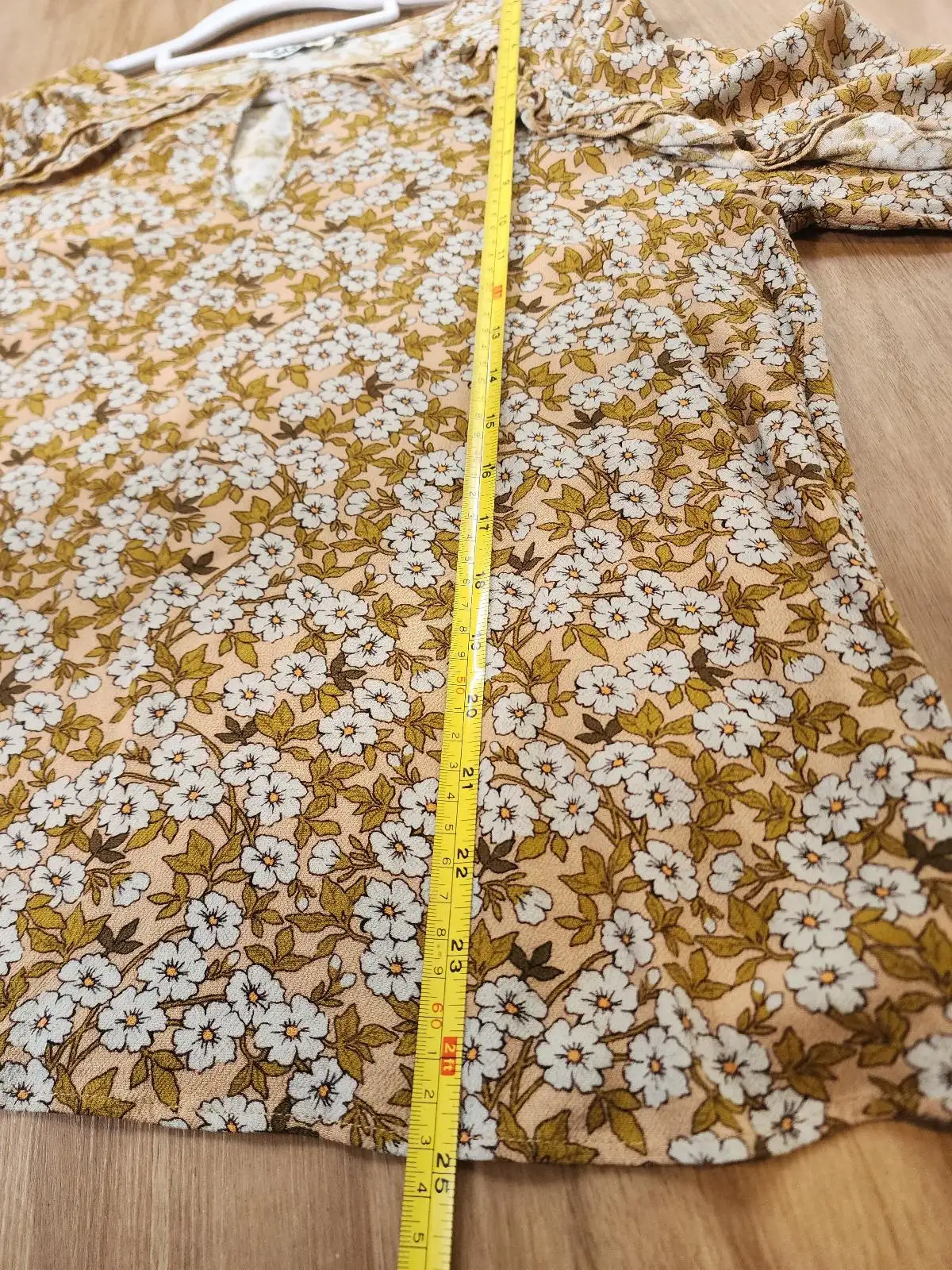 SASS Ditsy Floral Long Sleeve Blouse Size 10 Mustard Boho Cottagecore Keyhole To – photo 11