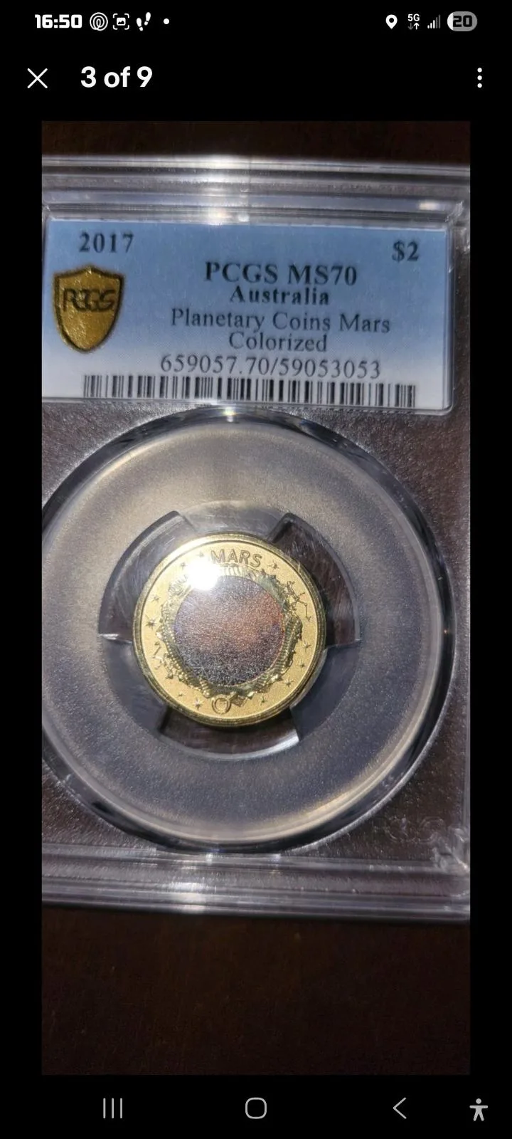 2107 planetary mars $2 coin ms70 — photo 3