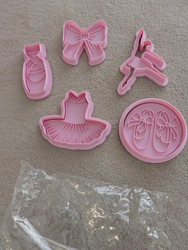 Ballerina themed cookie cutters and stamps set