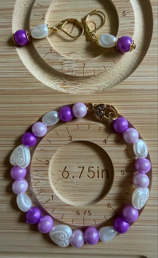 Pearl look a little bracelet and earrings