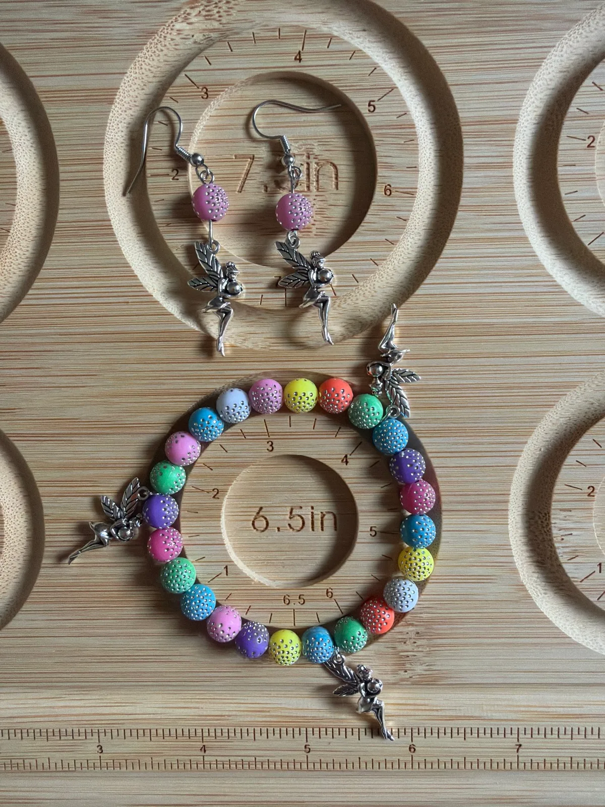 Fairy charm bracelet and earrings – photo 3
