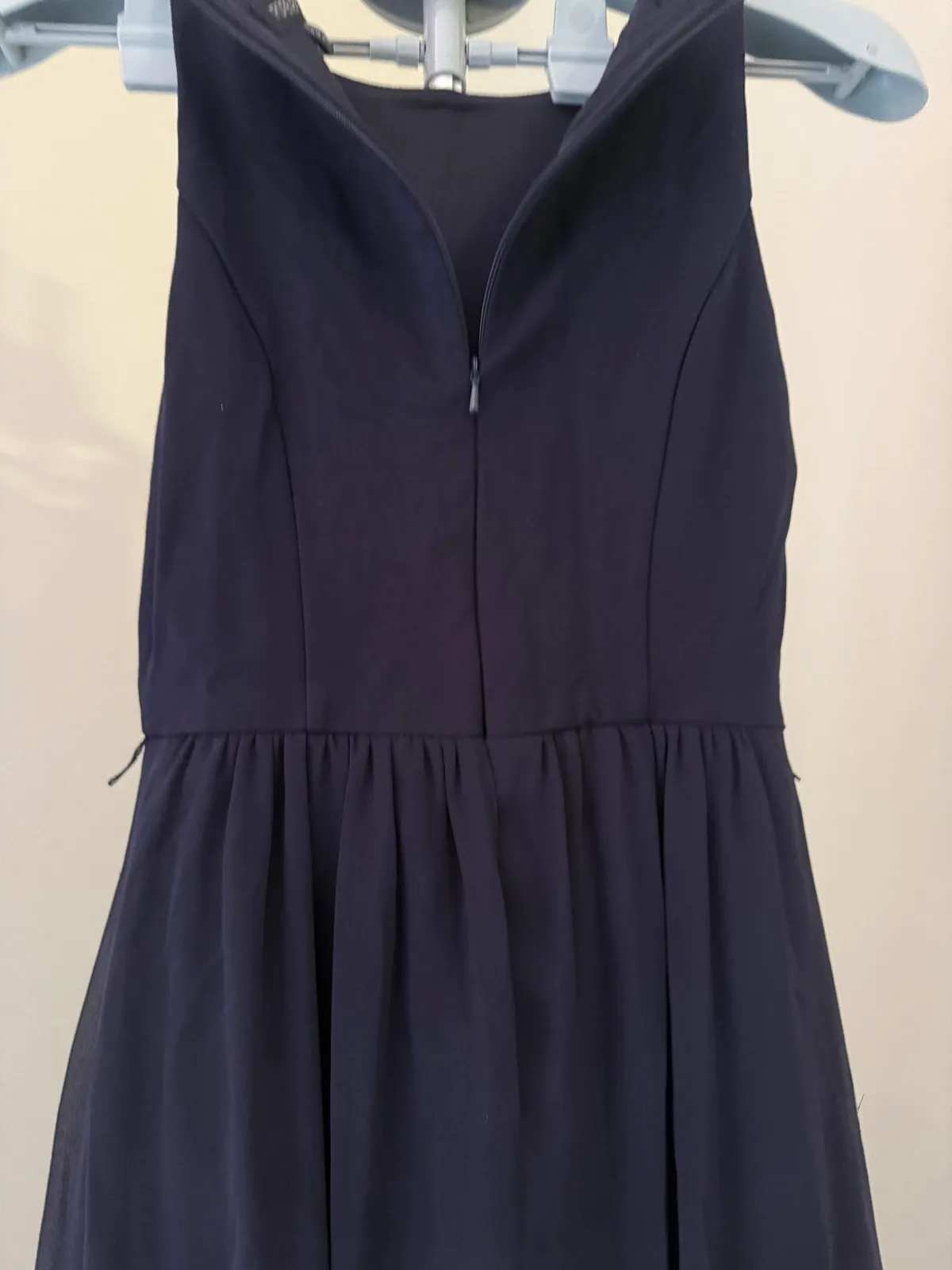 Navy Blue chiffon layered high-low Dress — photo 6