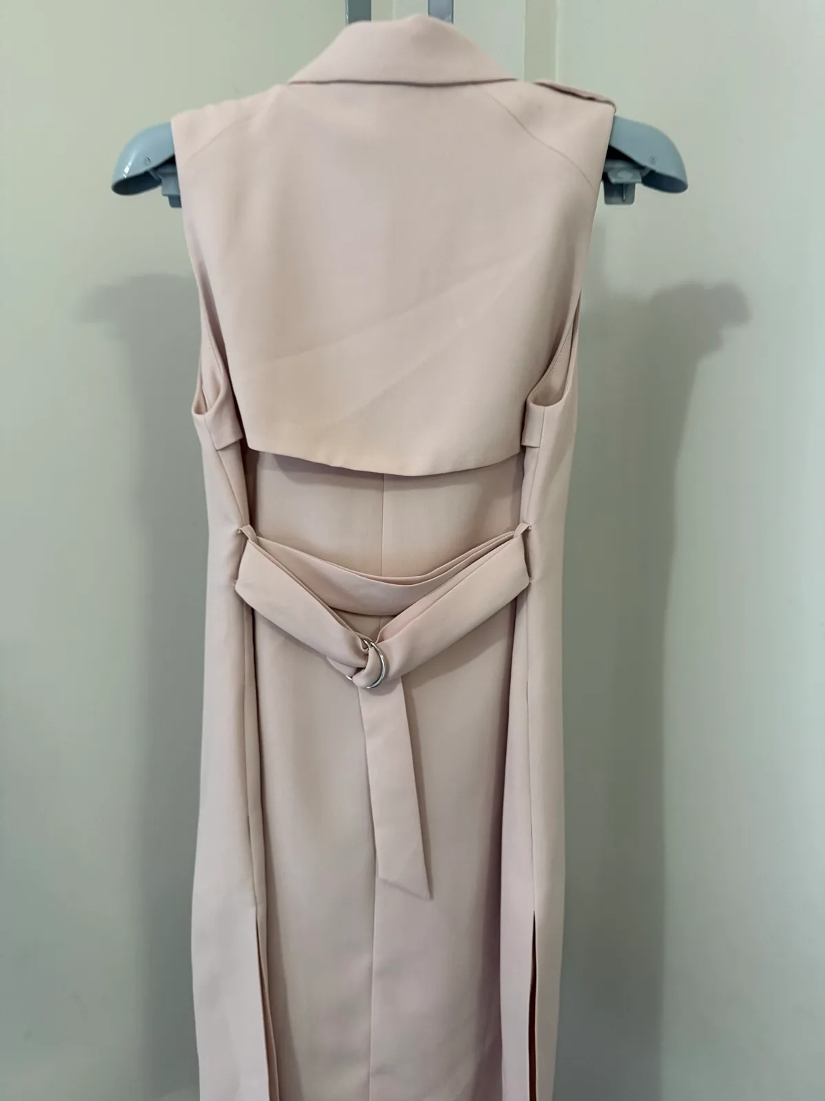 Blush pink sleeveless trench duster vest-dresses — photo 7