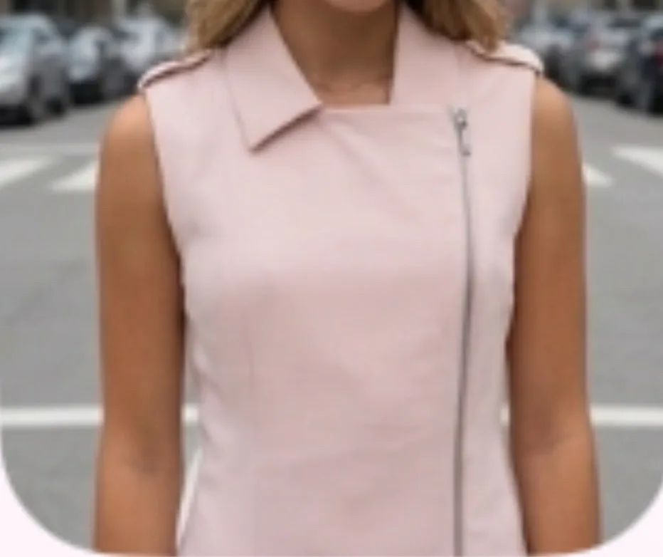 Blush pink sleeveless trench duster vest-dresses — photo 5
