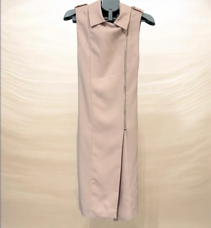 Blush pink sleeveless trench duster vest-dresses — photo 3