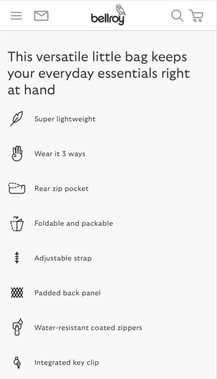 Bellroy Lite Belt Bag / Cross Body Bag / Sling Bag — photo 9