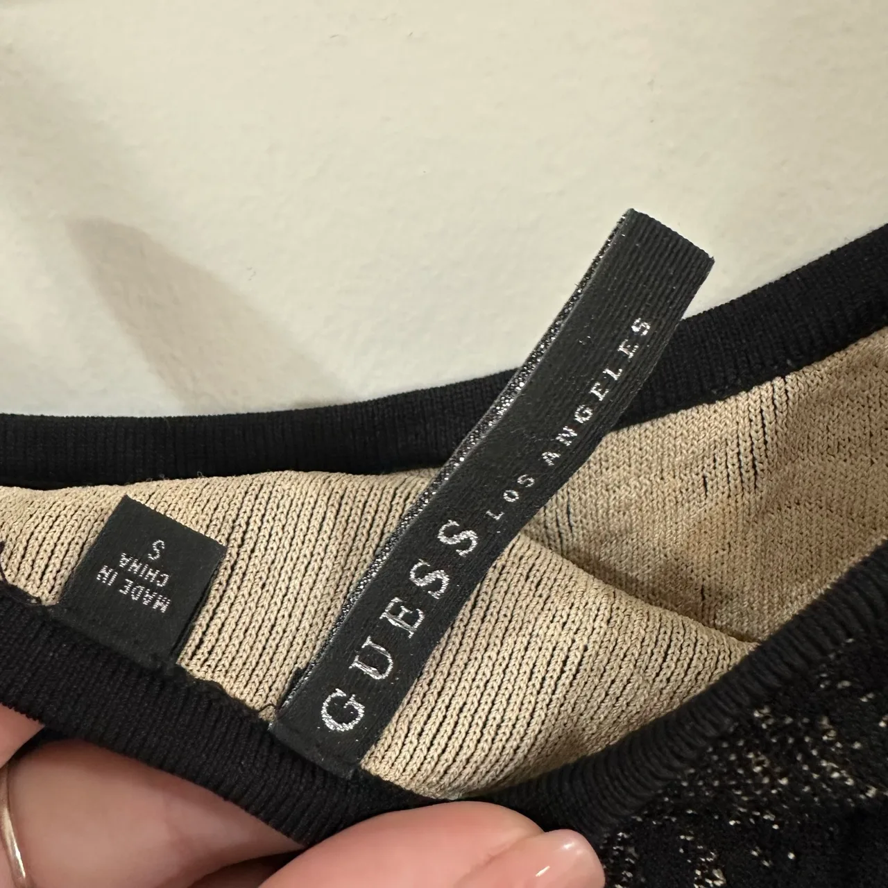 Guess Los Angeles S Black Gold Metallic Baroque Bandage Bodycon Mini Dress Y2K – photo 5