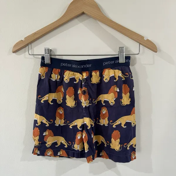 Peter Alexander Jnr Lion King Boxer Shorts Size 5 Disney Simba Navy Kids Pyjama