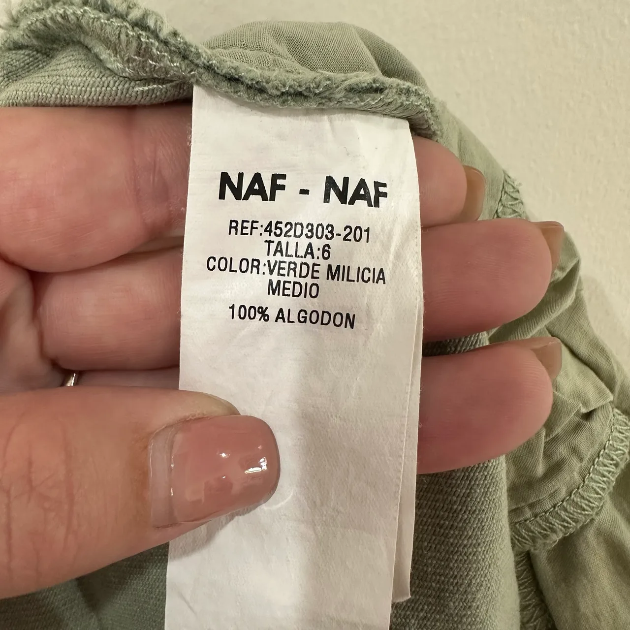 Naf Naf Paris Size 6 Sage Green Cotton Paperbag Utility Shorts High Waist – photo 5