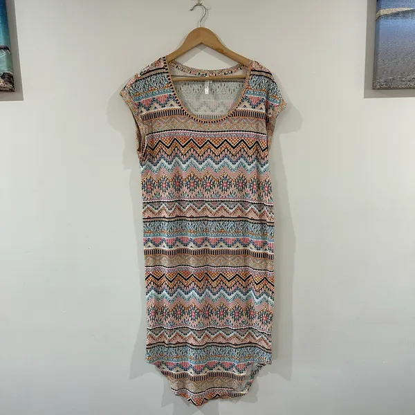 Seafolly aztec print cover up beach dress size small
