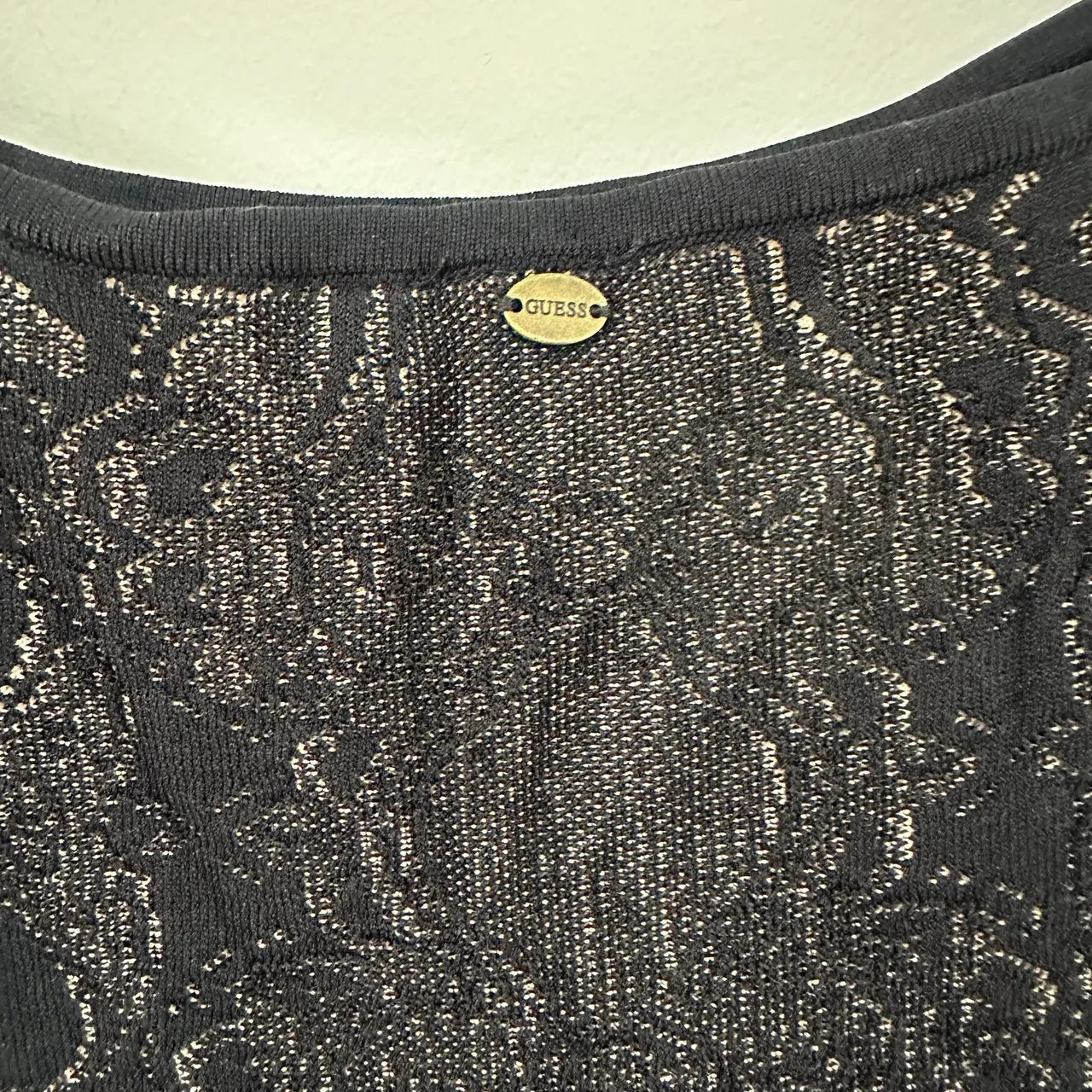 Guess Los Angeles S Black Gold Metallic Baroque Bandage Bodycon Mini Dress Y2K – photo 4