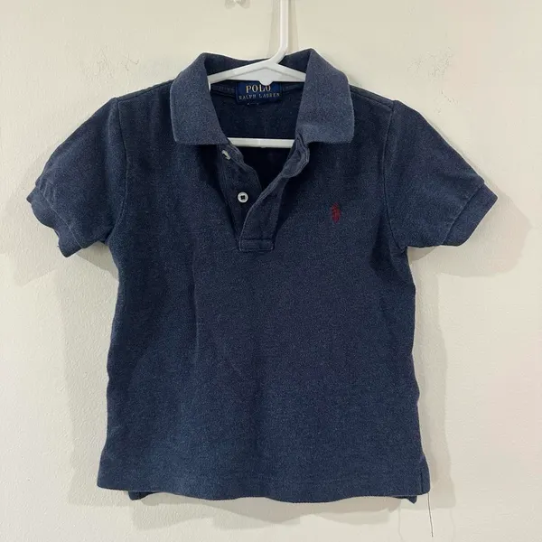 Polo Ralph Lauren Kids Polo Shirt Size 2 Navy Blue Short Sleeve Preppy