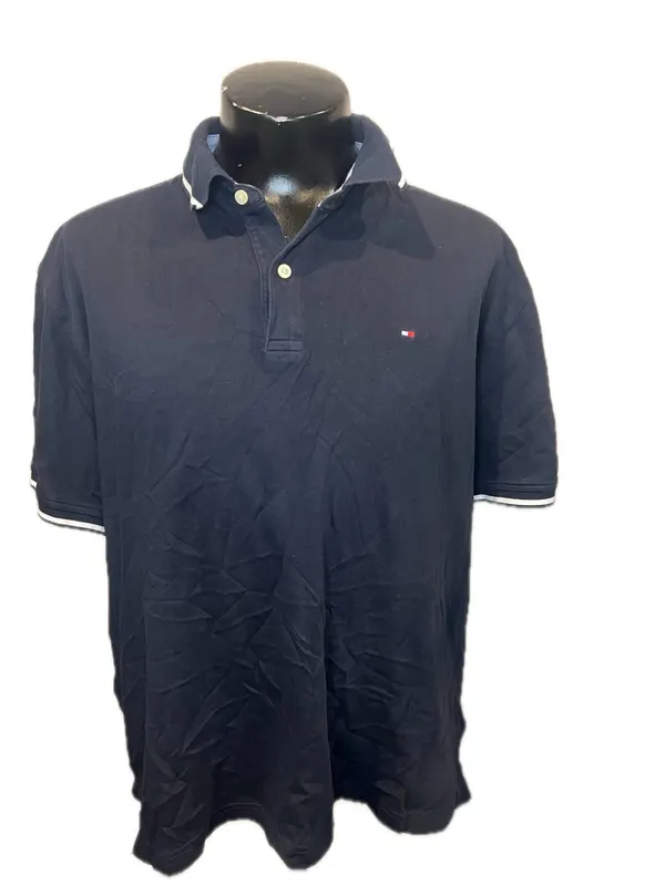Tommy Hilfiger Navy Blue Polo Shirt Size Men's XL