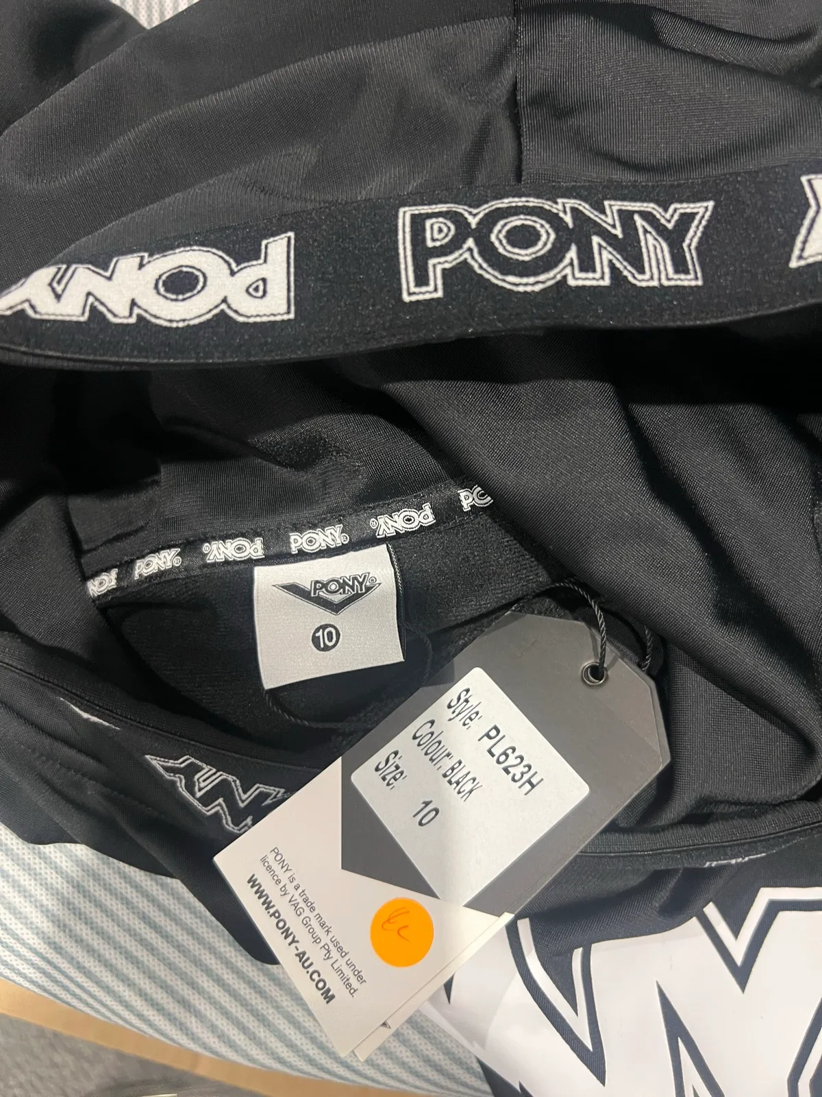 PONY Black Cropped Hoodie Jumper with White Logo — photo 5