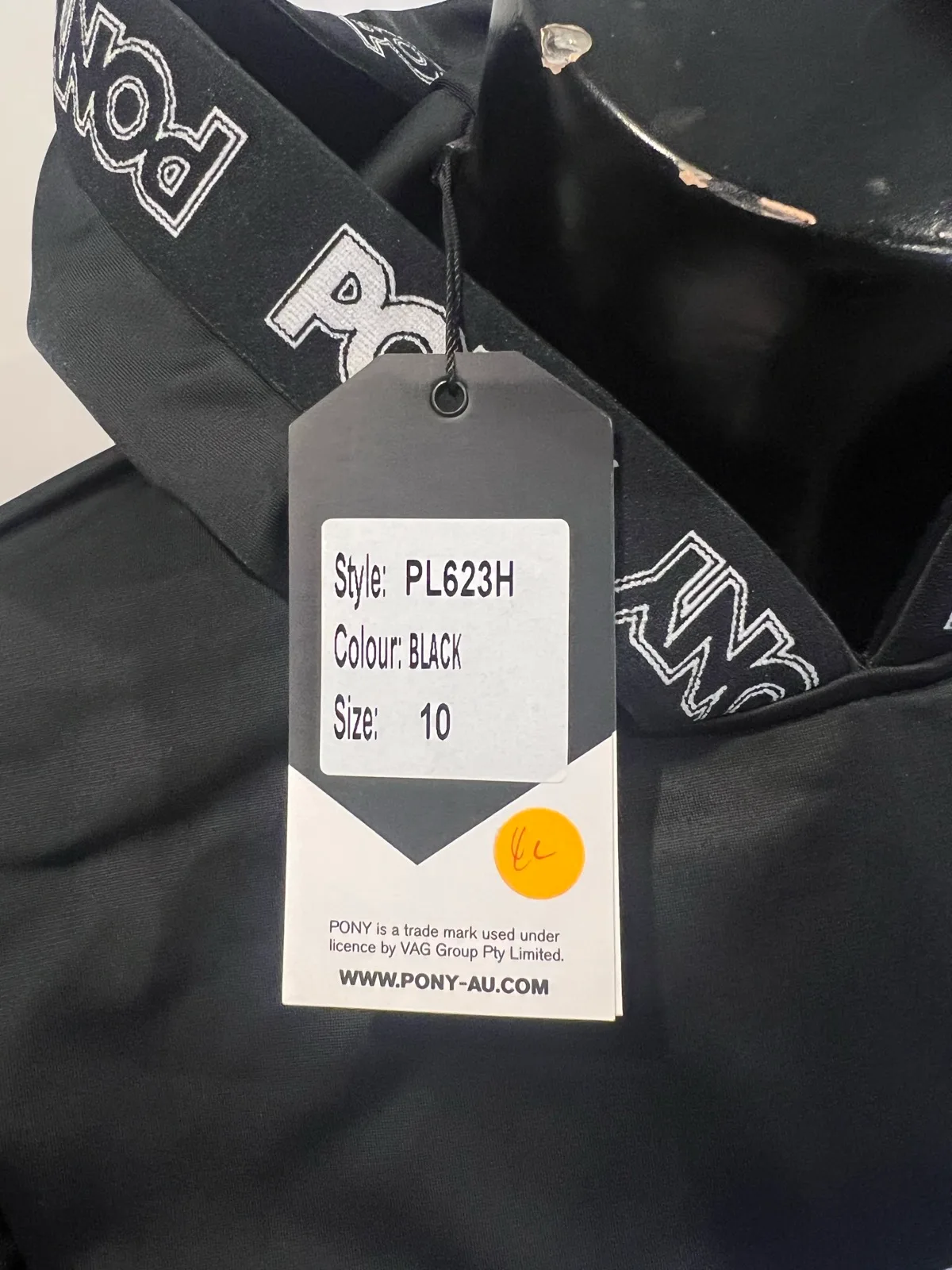 PONY Black Cropped Hoodie Jumper with White Logo — photo 4